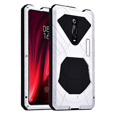 Silicone Matte Finish and Plastic Back Cover Case 360 Degrees R01 for Xiaomi Mi 9T White