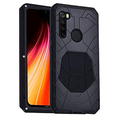 Silicone Matte Finish and Plastic Back Cover Case 360 Degrees R01 for Xiaomi Redmi Note 8 (2021) Black