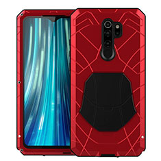 Silicone Matte Finish and Plastic Back Cover Case 360 Degrees R02 for Xiaomi Redmi Note 8 Pro Red