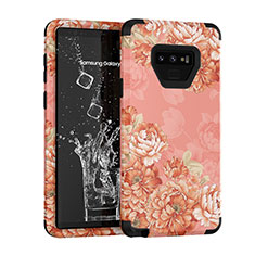 Silicone Matte Finish and Plastic Back Cover Case 360 Degrees U01 for Samsung Galaxy Note 9 Rose Gold
