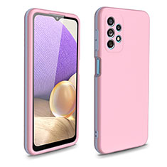 Silicone Matte Finish and Plastic Back Cover Case 360 Degrees WL1 for Samsung Galaxy M32 5G Rose Gold