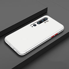 Silicone Matte Finish and Plastic Back Cover Case D01 for Xiaomi Mi Note 10 White