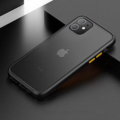 Silicone Matte Finish and Plastic Back Cover Case for Apple iPhone 11 Black