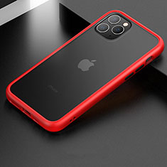 Silicone Matte Finish and Plastic Back Cover Case for Apple iPhone 11 Pro Red