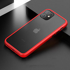 Silicone Matte Finish and Plastic Back Cover Case for Apple iPhone 11 Red