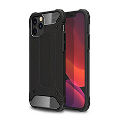 Silicone Matte Finish and Plastic Back Cover Case for Apple iPhone 12 Max Black
