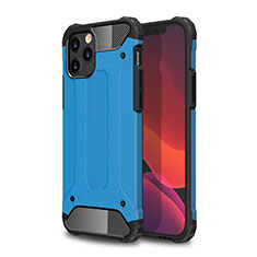 Silicone Matte Finish and Plastic Back Cover Case for Apple iPhone 12 Max Sky Blue