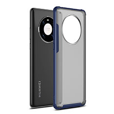 Silicone Matte Finish and Plastic Back Cover Case for Huawei Mate 40 Blue