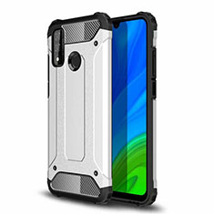 Silicone Matte Finish and Plastic Back Cover Case for Huawei Nova Lite 3 Plus Silver