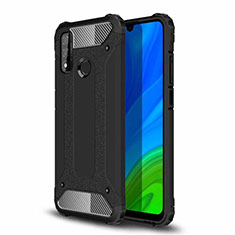 Silicone Matte Finish and Plastic Back Cover Case for Huawei P Smart (2020) Black