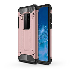 Silicone Matte Finish and Plastic Back Cover Case for Motorola Moto One Zoom Rose Gold