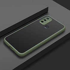 Silicone Matte Finish and Plastic Back Cover Case for Oppo A11s Army green