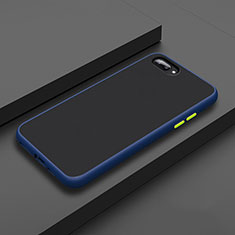 Silicone Matte Finish and Plastic Back Cover Case for Oppo A12e Blue