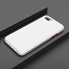 Silicone Matte Finish and Plastic Back Cover Case for Oppo A12e White