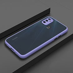 Silicone Matte Finish and Plastic Back Cover Case for Oppo A33 Purple