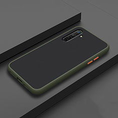 Silicone Matte Finish and Plastic Back Cover Case for Realme X2 Green