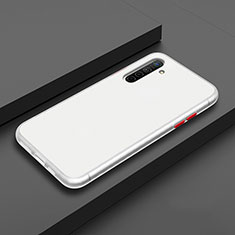 Silicone Matte Finish and Plastic Back Cover Case for Realme X2 White