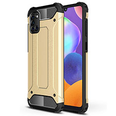 Silicone Matte Finish and Plastic Back Cover Case for Samsung Galaxy A31 Gold