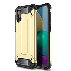 Silicone Matte Finish and Plastic Back Cover Case for Samsung Galaxy M02 Gold