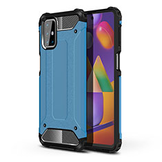 Silicone Matte Finish and Plastic Back Cover Case for Samsung Galaxy M31s Sky Blue