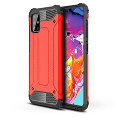 Silicone Matte Finish and Plastic Back Cover Case for Samsung Galaxy M40S Red