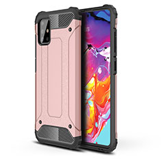 Silicone Matte Finish and Plastic Back Cover Case for Samsung Galaxy M40S Rose Gold