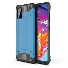 Silicone Matte Finish and Plastic Back Cover Case for Samsung Galaxy M40S Sky Blue