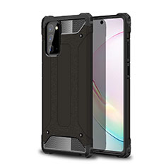 Silicone Matte Finish and Plastic Back Cover Case for Samsung Galaxy Note 20 Plus 5G Black