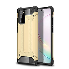 Silicone Matte Finish and Plastic Back Cover Case for Samsung Galaxy Note 20 Plus 5G Gold