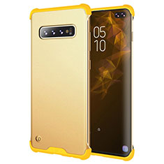 Silicone Matte Finish and Plastic Back Cover Case for Samsung Galaxy S10 Plus Yellow