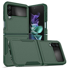 Silicone Matte Finish and Plastic Back Cover Case for Samsung Galaxy Z Flip4 5G Green