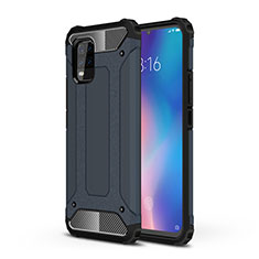 Silicone Matte Finish and Plastic Back Cover Case for Xiaomi Mi 10 Lite Blue