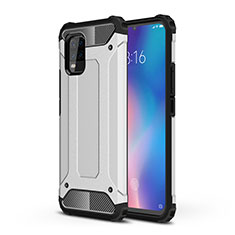 Silicone Matte Finish and Plastic Back Cover Case for Xiaomi Mi 10 Lite Silver