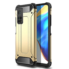 Silicone Matte Finish and Plastic Back Cover Case for Xiaomi Mi 10T Pro 5G Gold