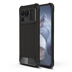 Silicone Matte Finish and Plastic Back Cover Case for Xiaomi Mi 11 Ultra 5G Black