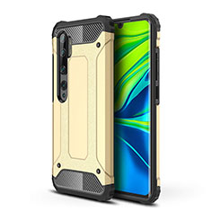 Silicone Matte Finish and Plastic Back Cover Case for Xiaomi Mi Note 10 Gold
