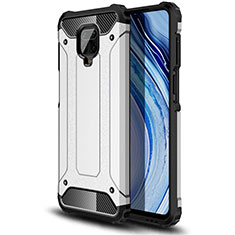 Silicone Matte Finish and Plastic Back Cover Case for Xiaomi Poco M2 Pro White