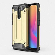 Silicone Matte Finish and Plastic Back Cover Case for Xiaomi Redmi 8 Gold