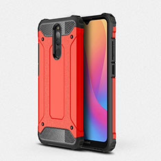 Silicone Matte Finish and Plastic Back Cover Case for Xiaomi Redmi 8 Red