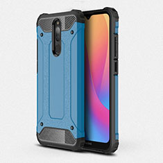 Silicone Matte Finish and Plastic Back Cover Case for Xiaomi Redmi 8 Sky Blue