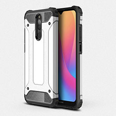 Silicone Matte Finish and Plastic Back Cover Case for Xiaomi Redmi 8 White
