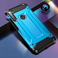 Silicone Matte Finish and Plastic Back Cover Case for Xiaomi Redmi Note 8 Blue