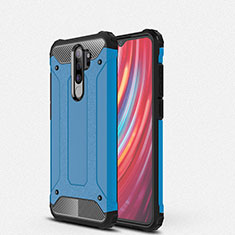 Silicone Matte Finish and Plastic Back Cover Case for Xiaomi Redmi Note 8 Pro Blue