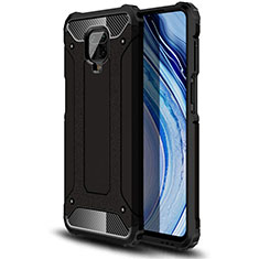 Silicone Matte Finish and Plastic Back Cover Case for Xiaomi Redmi Note 9S Black