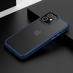 Silicone Matte Finish and Plastic Back Cover Case N01 for Apple iPhone 12 Mini Blue