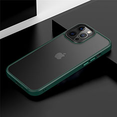 Silicone Matte Finish and Plastic Back Cover Case N01 for Apple iPhone 12 Pro Green