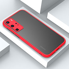 Silicone Matte Finish and Plastic Back Cover Case N02 for Huawei P40 Pro Red