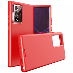 Silicone Matte Finish and Plastic Back Cover Case N02 for Samsung Galaxy Note 20 Ultra 5G Red