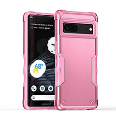 Silicone Matte Finish and Plastic Back Cover Case QW1 for Google Pixel 7 5G Pink