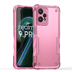 Silicone Matte Finish and Plastic Back Cover Case QW1 for Realme 9 5G Pink